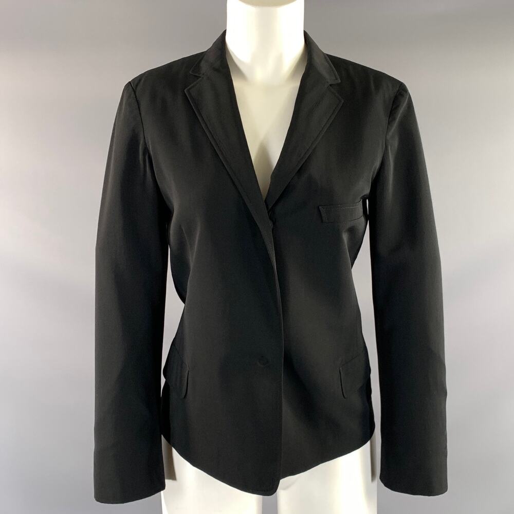 JIL SANDER Size 6 Black Wool Notch Lapel Jacket Blazer